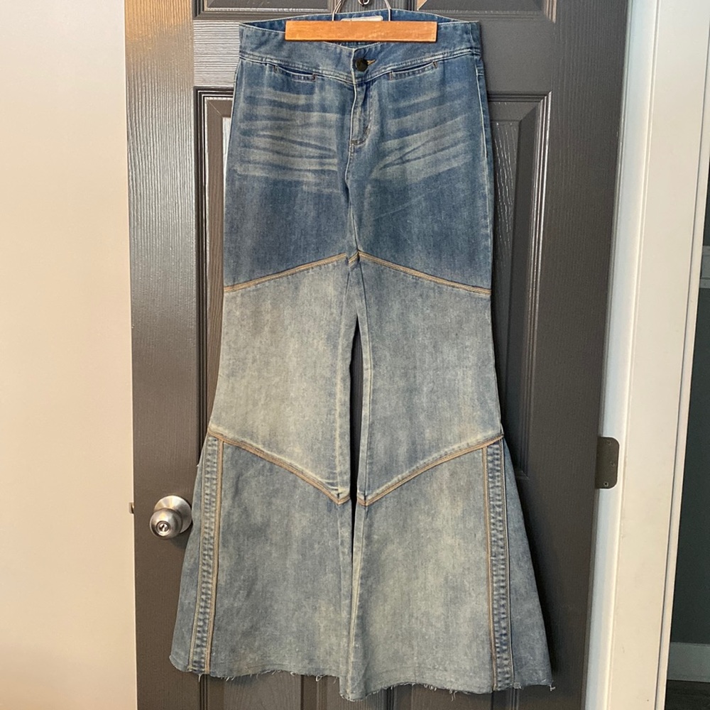 Free People - Rare - Combo Denim Super Flare Jeans